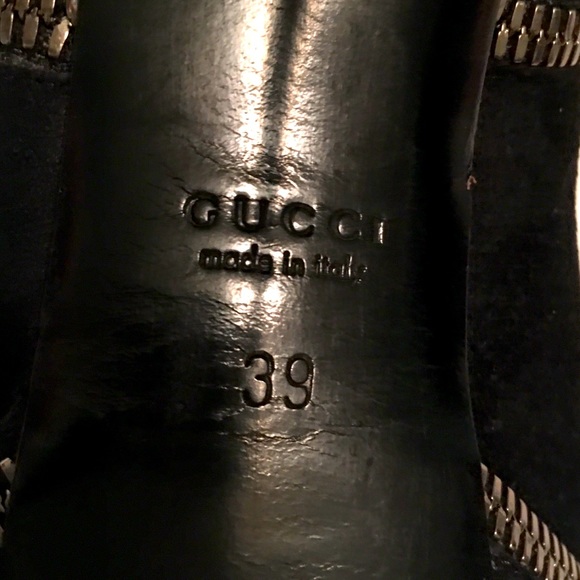 GUCCI Pixies Black Suede Platform Stiletto Heels Ankle Boots Size 39 = US 8.5-9 - Picture 5 of 13